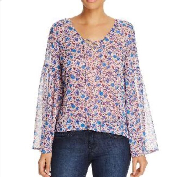 Sanctuary Lila Chiffon Tie-Up Blouse Medium - Picture 1 of 5